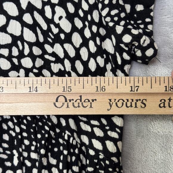 Maeve by Anthropologie Dress Womens Medium Black White Abstract Print Viscose - Picture 8 of 10